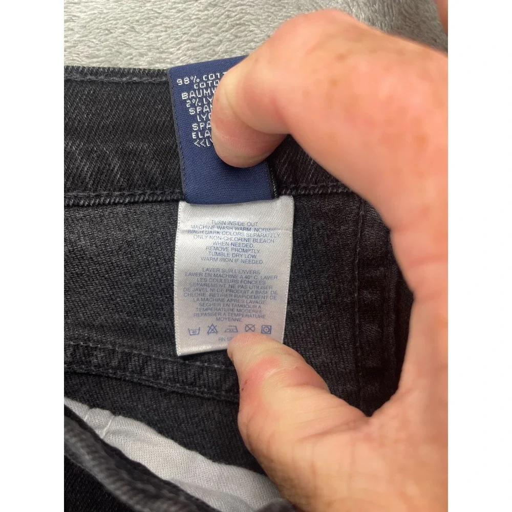 Lands' End Men's‎ Jeans 36x30 Black Denim Cotton Blend Tapered Made in USA